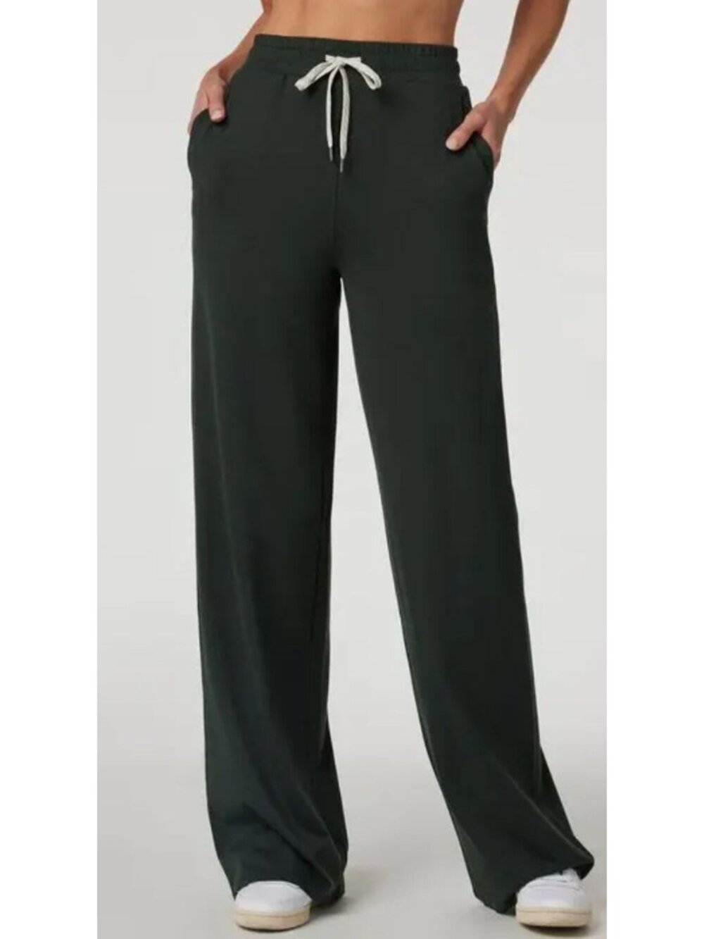 Vuori Halo Essential Wideleg Pant Heather Green-sz XL Long - Picture 3 of 8